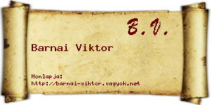 Barnai Viktor névjegykártya
